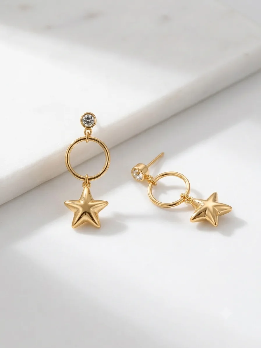 Star diamond earing — 2